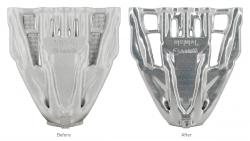 Removing support structures and surface finishing 3D printed metal parts - before and after