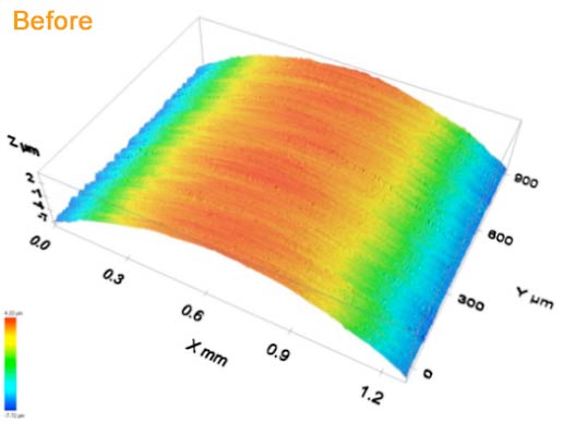 Surface test before pulse finishing